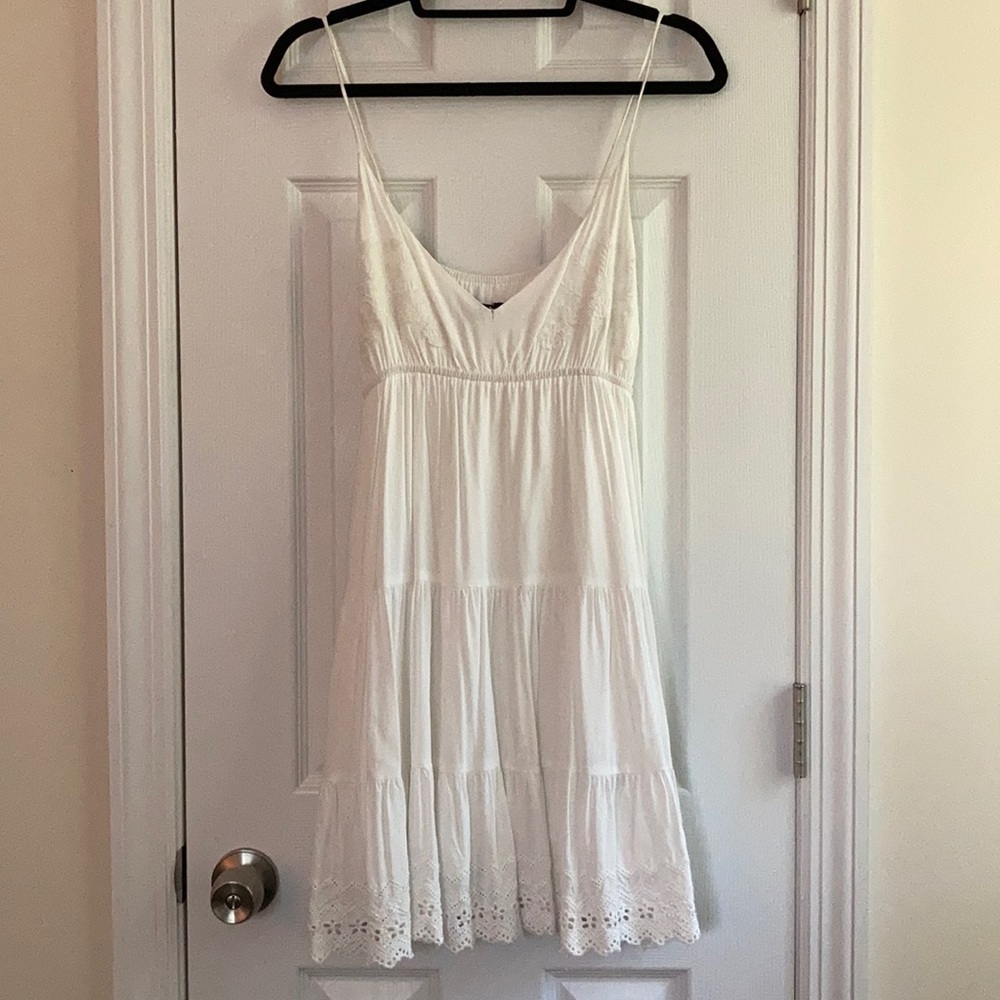 Lulu’s White Embroidered and Eyelet Lace Dress